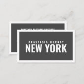 Bold Modern Gray White Minimalist Luxury Boutique Business Card (Front/Back)