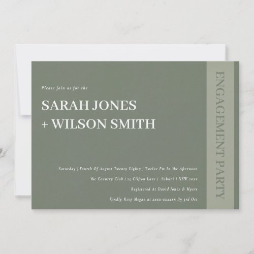 Bold Modern Grey Typography Text Engagement Invite