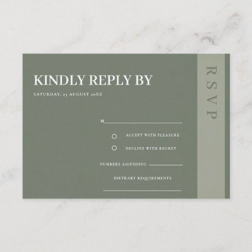Bold Modern Grey Typography Text Wedding RSVP Enclosure Card