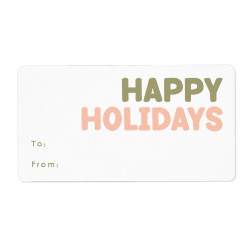 Bold Modern Happy Holidays Rectangular Gift Label