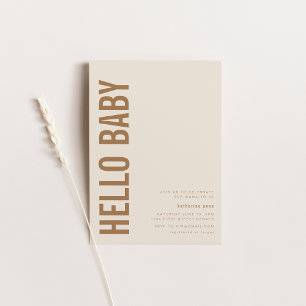Bold Modern Hello Baby Shower Invitation