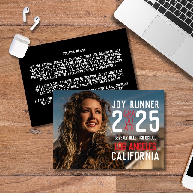 Bold Modern High School Graduation Announcement (Creator Uploaded)