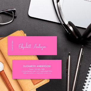 Bold Modern Hot Pink Graduate Student Graduation Calling Card