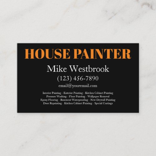 Bold Modern House Painter Business Cards