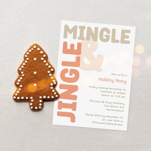 Bold Modern Jingle and Mingle Holiday Party Invitation