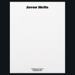 Bold Modern Letterhead<br><div class="desc">Chic and clean with simple name front with large bold black font on white background.</div>