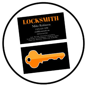 Bold Modern Locksmith Services Business Card