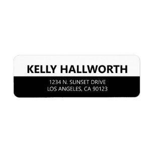Bold Modern Looking Black and White Return Address Label