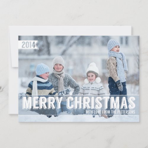 Bold Modern Merry Christmas Big Photo Card