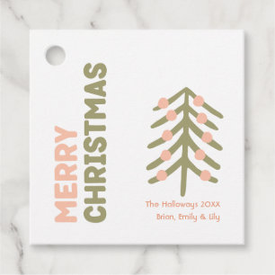 Bold Modern Merry Christmas Family Gift Tags