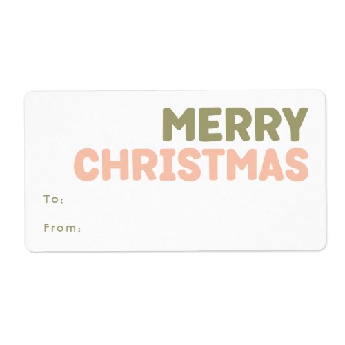 Bold Modern Merry Christmas Rectangular Gift Label