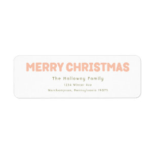 Bold Modern Merry Christmas Return Address Label