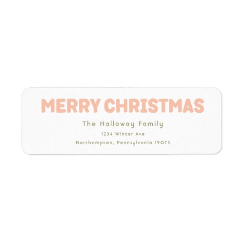 Bold Modern Merry Christmas Return Address Label