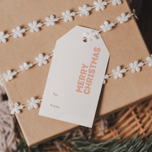 Bold Modern Merry Christmas To From Gift Tags