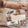 Bold Modern Merry Christmas Year In Review 6 Photo Holiday Card