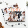 Bold Modern Merry Year In Review Eight Photo Holiday Card