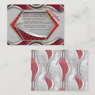 Bold Modern Metallic 3D Red Grey Texture Look Enclosure Card