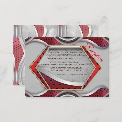 Bold Modern Metallic 3D Red Grey Texture Look Enclosure Card