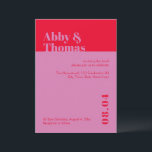 Bold Modern Minimal Typography Red Pink Wedding Invitation<br><div class="desc">Can be fully customized to suit your needs. Colors and fonts can be changed to match your theme. © Gorjo Designs. Made for you via the Zazzle platform. // Looking for matching items? Other stationery from the set available in the ‘collections’ section of my store. // Need help customizing your...</div>