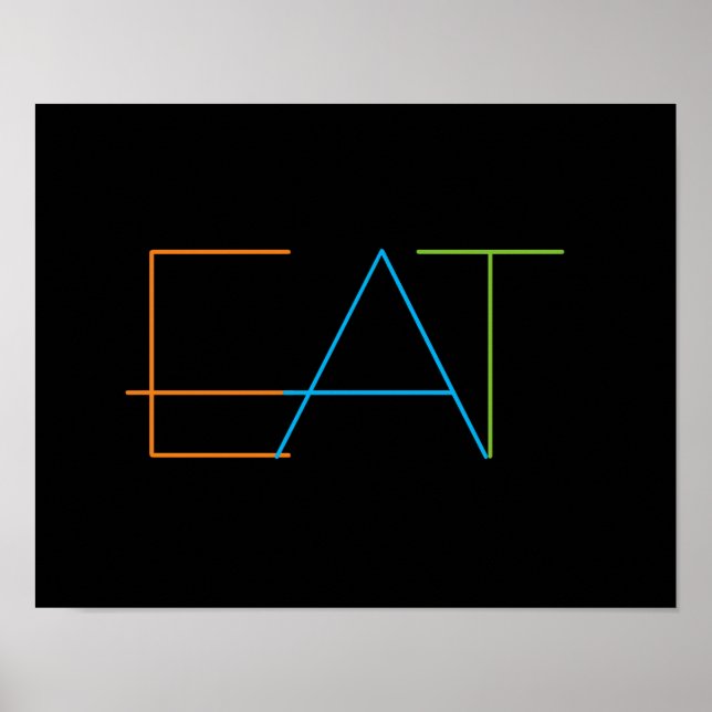 bold modern minimalist kitchen wall art eat (Front)