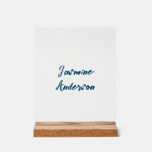 Bold Modern Minimalist Ocean Blue Color Acrylic Sign