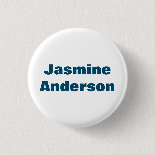 Bold Modern Minimalist Ocean Blue Color Button (Front)