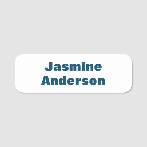 Bold Modern Minimalist Ocean Blue Color Name Tag