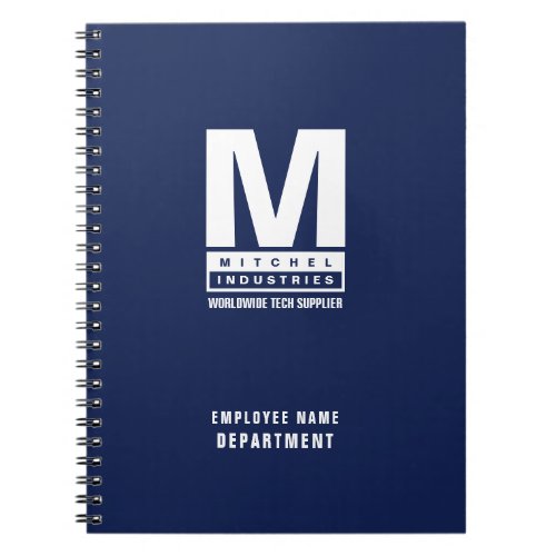 Bold Modern Monogram Business Logo Blue  Notebook