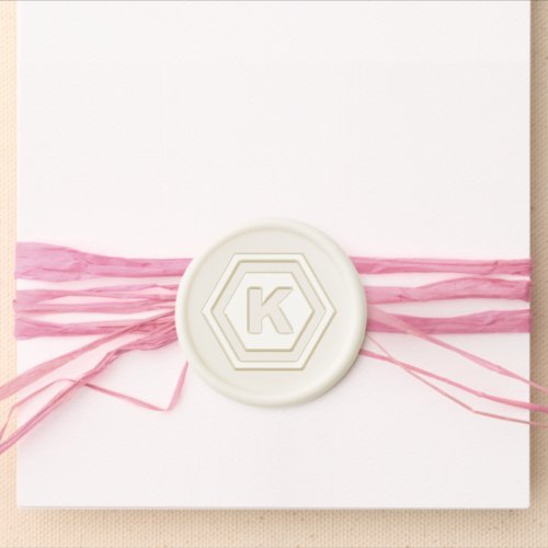 Bold Modern Monogram in Hexagons Wax Seal Sticker