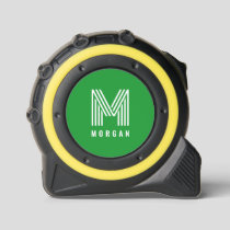 Bold Modern Monogram Name | Green Tape Measure