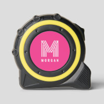 Bold Modern Monogram Name | Pink Tape Measure
