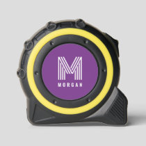 Bold Modern Monogram Name | Purple Tape Measure