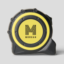Bold Modern Monogram Name | Yellow Tape Measure