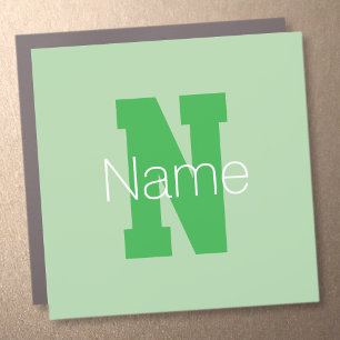 Bold Modern Monogram   Pale & Kelly Green Car Magnet
