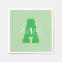 Bold Modern Monogram | Pale & Kelly Green