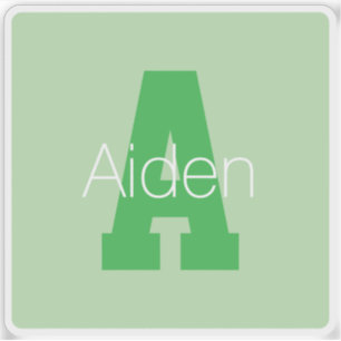Bold Modern Monogram   Pale & Kelly Green Sticker