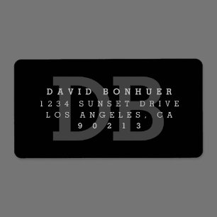 Bold Modern Monogram Return Address Label