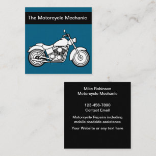 Bold Modern Motorcycle Mechanic Business Cards
