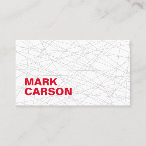 Bold Modern Moving Lines Professional Red Type Business Card