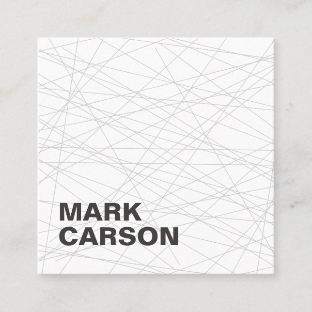 Bold Modern Moving Lines Professional  Square Business Card (Front)