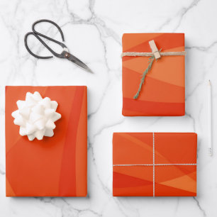 Bold Modern Orange Abstract Shapes Art Aesthetic Wrapping Paper Sheets