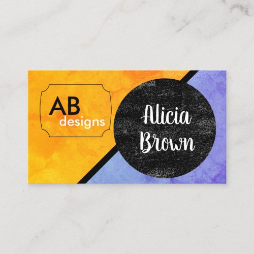  bold modern orange and blue geometric design business card