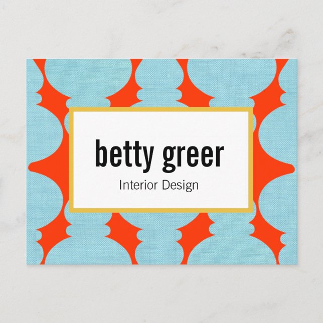 Bold Modern Pattern Designer Postcard (Front)
