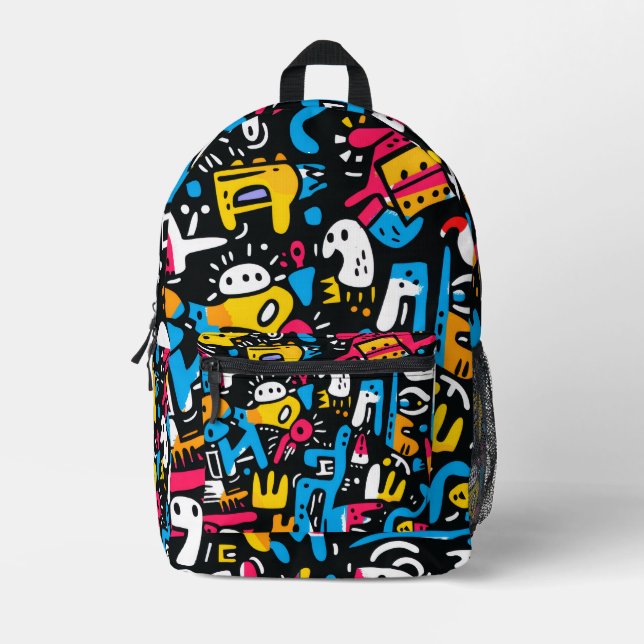 Bold Modern Pattern Kids School Backpack (Front)