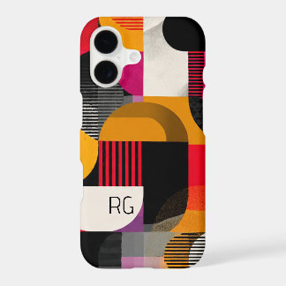 Bold Modern Pattern With Monogram Personalized iPhone 17 Case