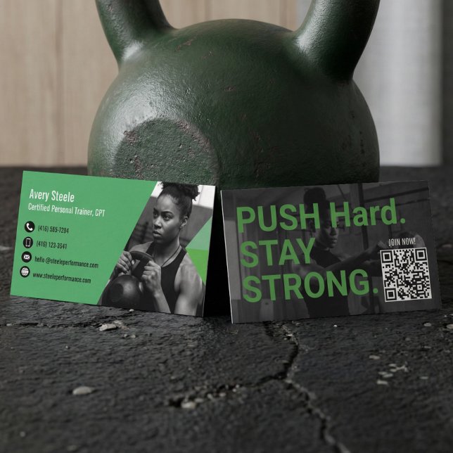 Bold Modern Personal Trainer Fitness Coach Photo Business Card (Bold Modern Personal Trainer Fitness Coach Photo Business Card)