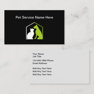 Bold Modern Pet Service Business Cards