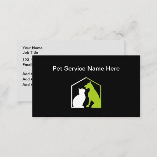 Bold Modern Pet Service Business Cards