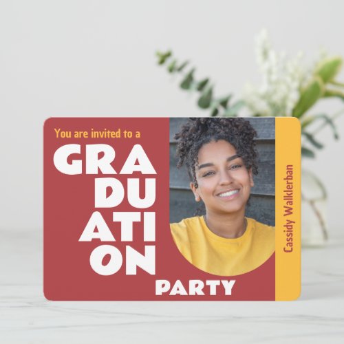 Bold Modern Photo Graduation Invitation