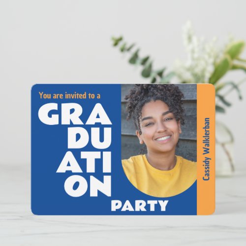 Bold Modern Photo Graduation Invitation